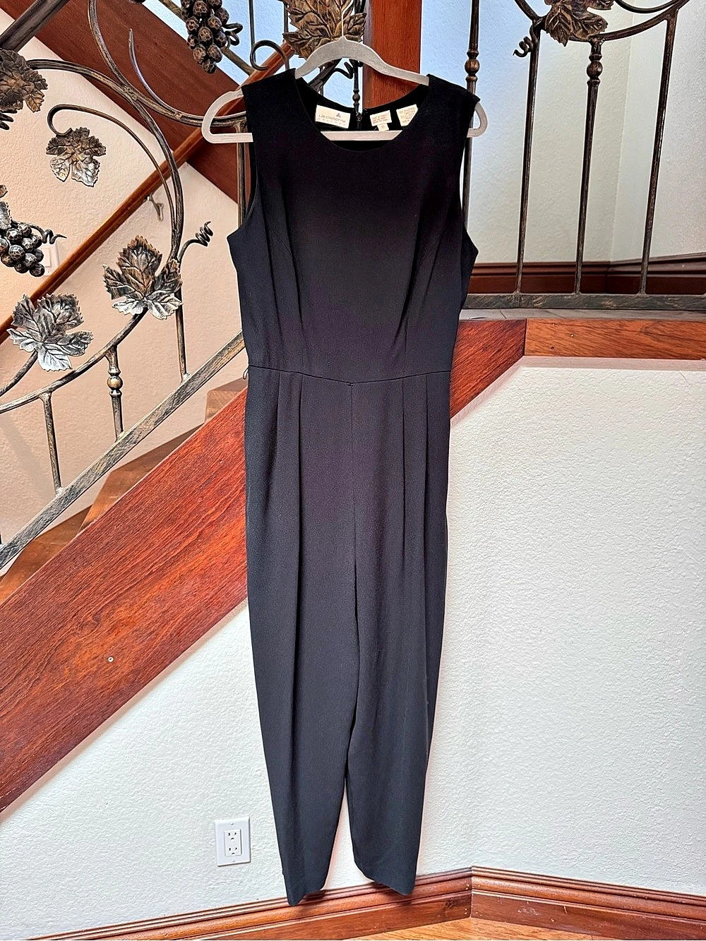 Les Claiborne 90s Vintage Black Sleeveless Jumpsuit Vintage Size 10